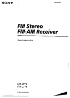 Sony STR-D915 - Owners Manual 